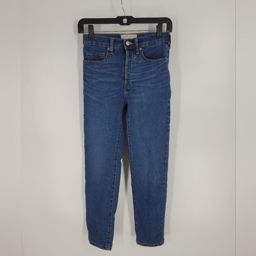 Everlane Cigarette Wash High Rise Slim Straight Ankle Button Fly Jeans 24